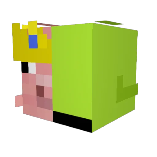PepperWaves Minecraft avatar head, 3D render