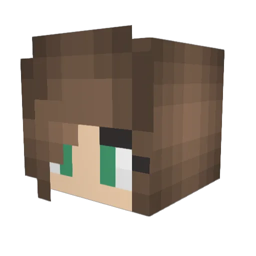 PeppermintPups Minecraft avatar head, 3D render