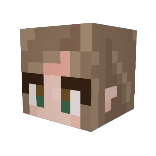 Peppermintdog Minecraft avatar head, 3D render