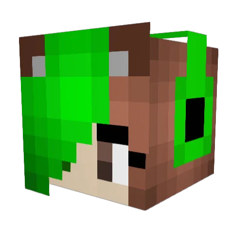 PeppermintxD Minecraft avatar head, 3D render