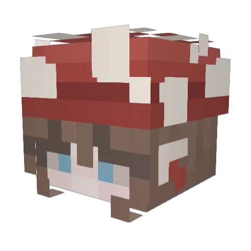 Peppsim Minecraft avatar head, 3D render