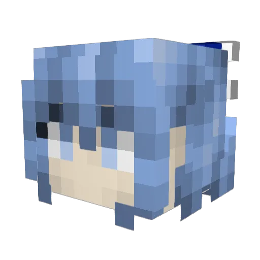 PeppuDa Minecraft avatar head, 3D render