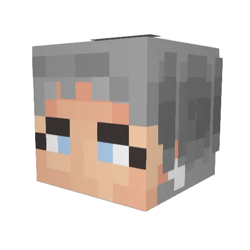PepsP Minecraft avatar head, 3D render