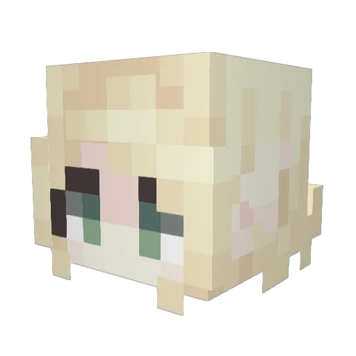 Pepsilinekatze Minecraft avatar head, 3D render