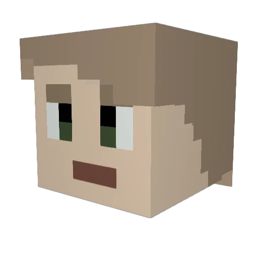 PepsyLP Minecraft avatar head, 3D render