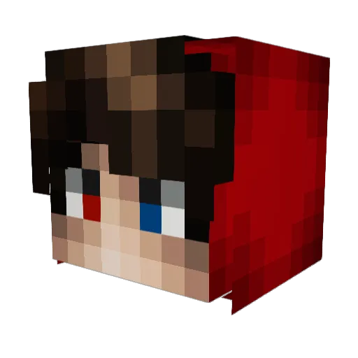 Pepzii Minecraft avatar head, 3D render