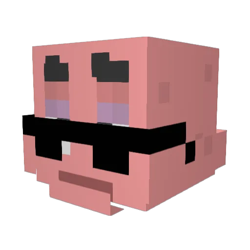 Pequenamama Minecraft avatar head, 3D render