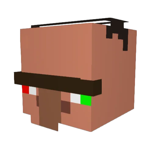 Pequits Minecraft avatar head, 3D render