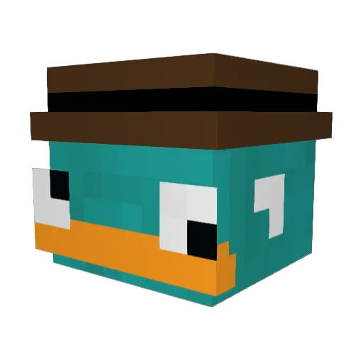 Per5yThePlatypus Minecraft avatar head, 3D render