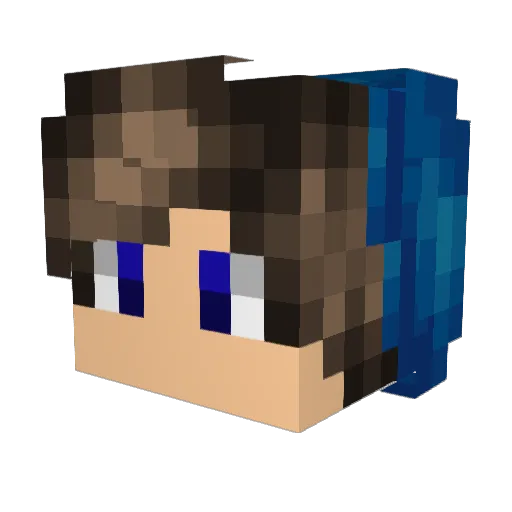 PerMiii Minecraft avatar head, 3D render