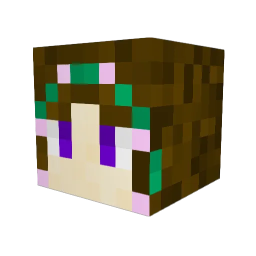 Peraleaf Minecraft avatar head, 3D render