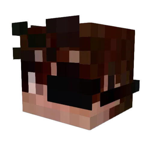 Perciwal Minecraft avatar head, 3D render