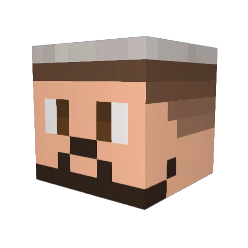 Percon13 Minecraft avatar head, 3D render