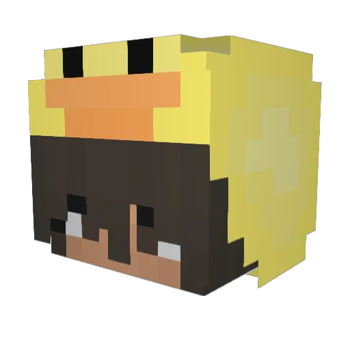 Perelcia Minecraft avatar head, 3D render