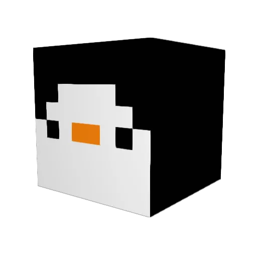 PerfectPenguin Minecraft avatar head, 3D render