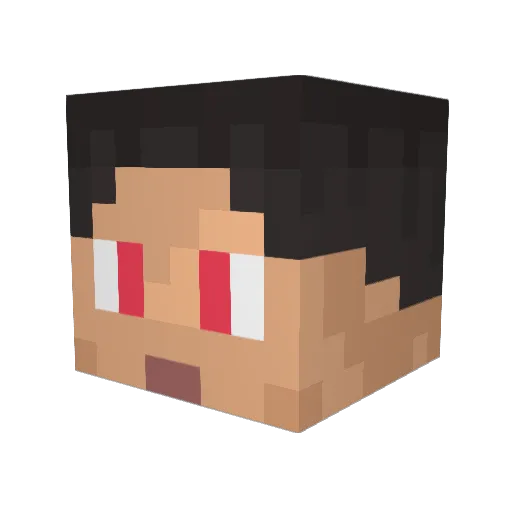 PerfectSpiral Minecraft avatar head, 3D render