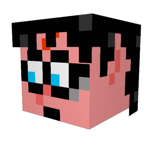 Perfor8 Minecraft avatar head, 3D render