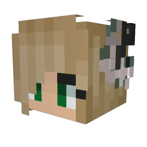Perfumed Minecraft avatar head, 3D render