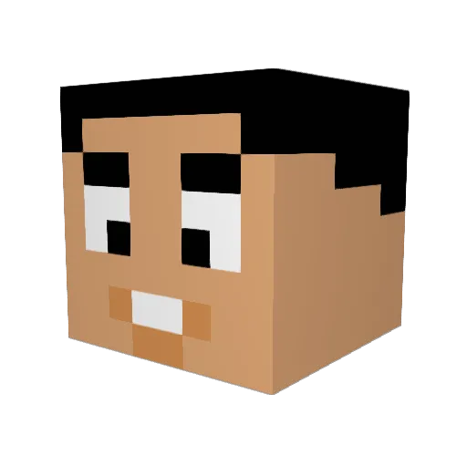 Perianias Minecraft avatar head, 3D render