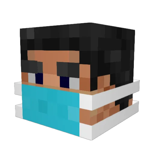 Peritko Minecraft avatar head, 3D render