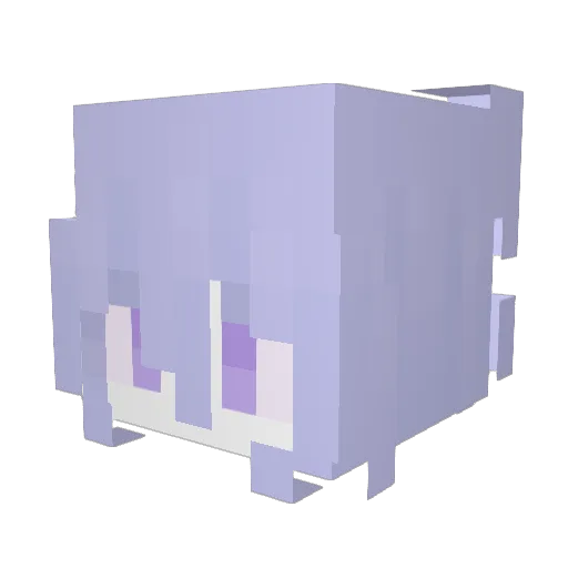 Periwinkality Minecraft avatar head, 3D render