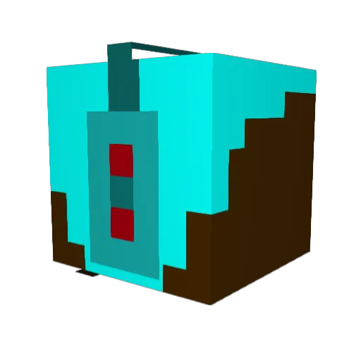 Periwinking Minecraft avatar head, 3D render