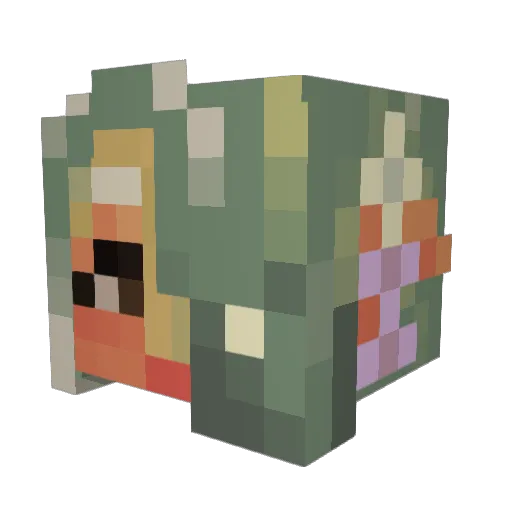Periwinkl_3 Minecraft avatar head, 3D render