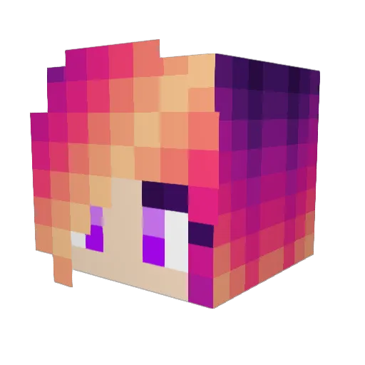 Periwinkles Minecraft avatar head, 3D render