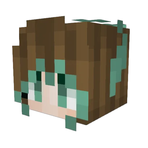 Perkipc Minecraft avatar head, 3D render