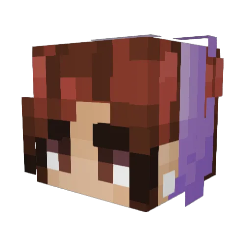 Perkypink Minecraft avatar head, 3D render