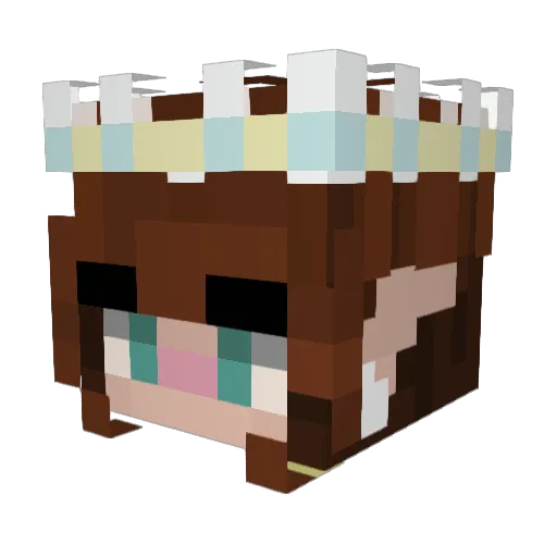 PerlaBeatrizz Minecraft avatar head, 3D render