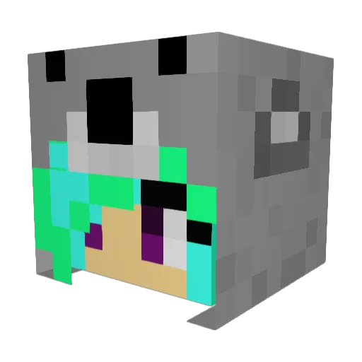 Perlitta Minecraft avatar head, 3D render