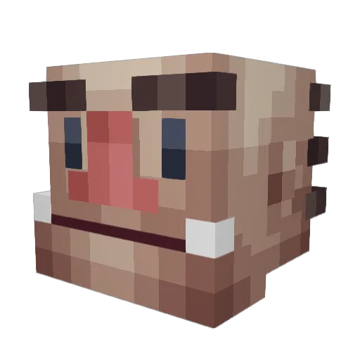 PermaClapped Minecraft avatar head, 3D render