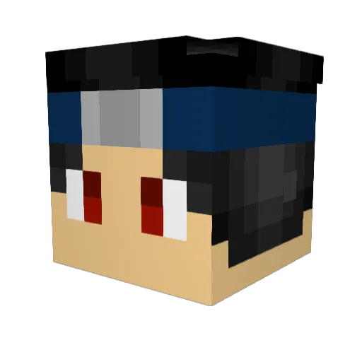 PermaObitoFrost Minecraft avatar head, 3D render