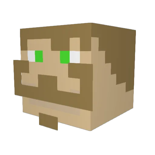 Perno Minecraft avatar head, 3D render