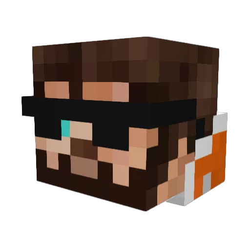 Pernownin Minecraft avatar head, 3D render