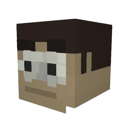 Peroozo Minecraft avatar head, 3D render