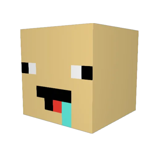 Peroriot Minecraft avatar head, 3D render