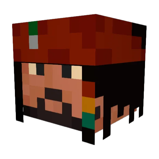 Perpldrank Minecraft avatar head, 3D render