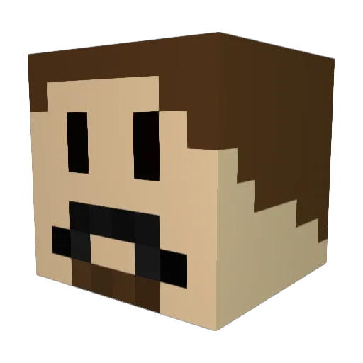 Perple_Goat Minecraft avatar head, 3D render