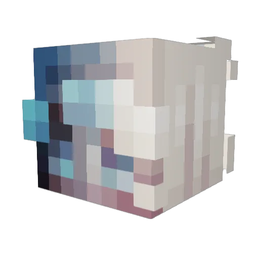 Perplexities Minecraft avatar head, 3D render