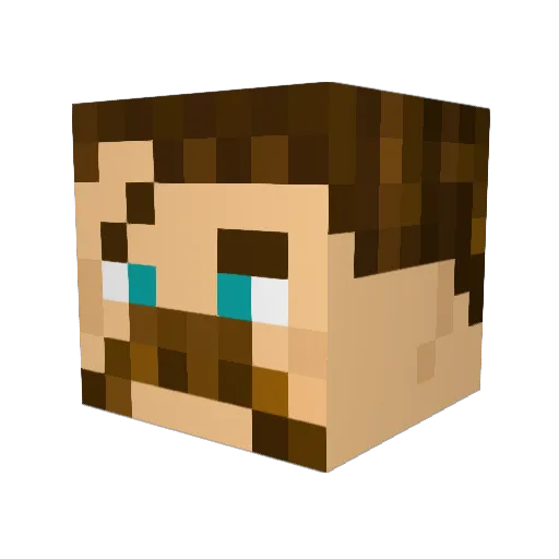 Perplexr Minecraft avatar head, 3D render