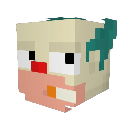 Perretito Minecraft avatar head, 3D render
