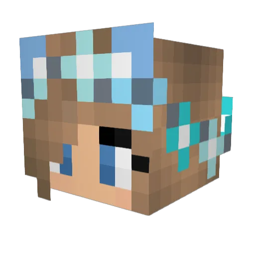 Perri39 Minecraft avatar head, 3D render