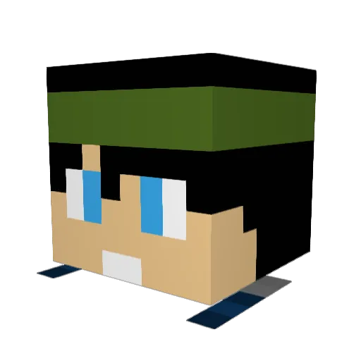 Perrirod Minecraft avatar head, 3D render