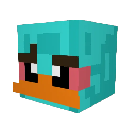 Perrysito Minecraft avatar head, 3D render