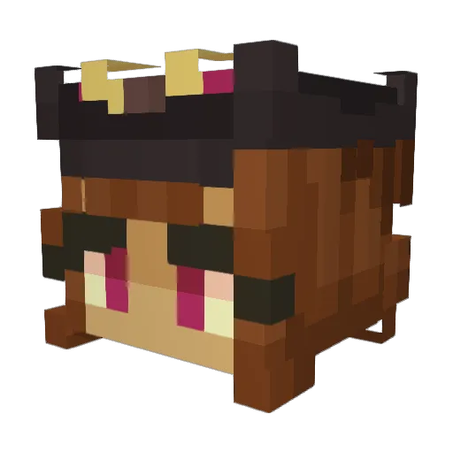 Persistencia Minecraft avatar head, 3D render