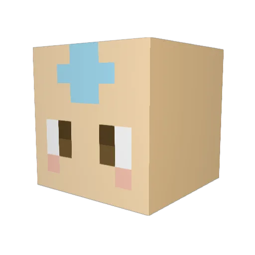 Person_12344 Minecraft avatar head, 3D render