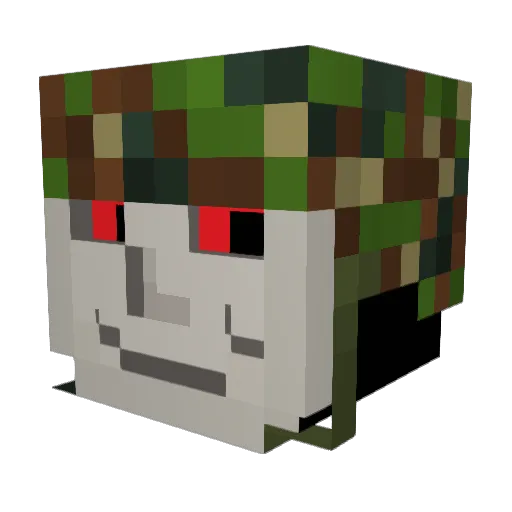 Pertitle Minecraft avatar head, 3D render