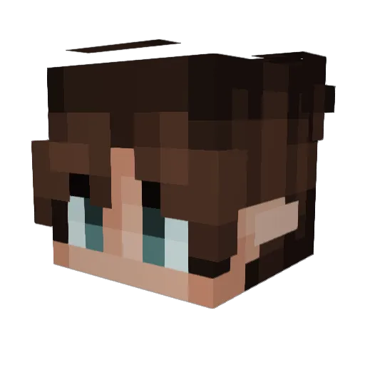 Perudes Minecraft avatar head, 3D render